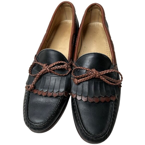 VTG Allen Edmonds Mens Moccasin Loafers Shoes Woodstock Black Brown 9 B - Picture 7 of 9